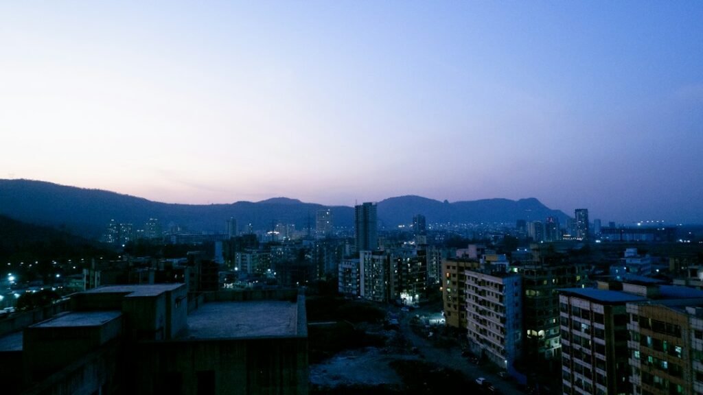 Thane cityscape in the evening used as a location image for Ayaanz Realty